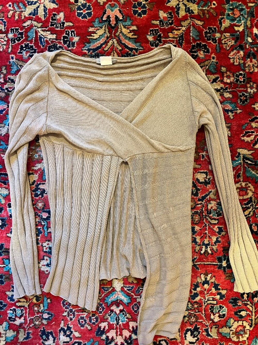 Sarah Pacini Tan Asymmetrical Sweater 100% Cotton